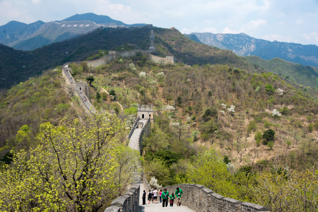 Stone ramparts and mountains at the Mutianyu Great Wall