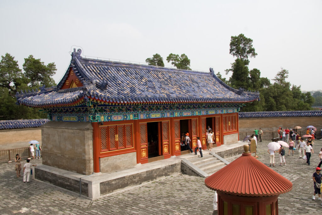 An architectural view of the Temple of Heaven in Beijing